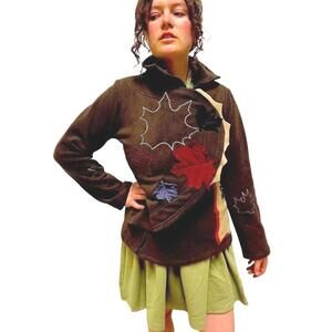 The Collection Royal 3D Leaves Full Zip Fleece Jacket – Small NWT”